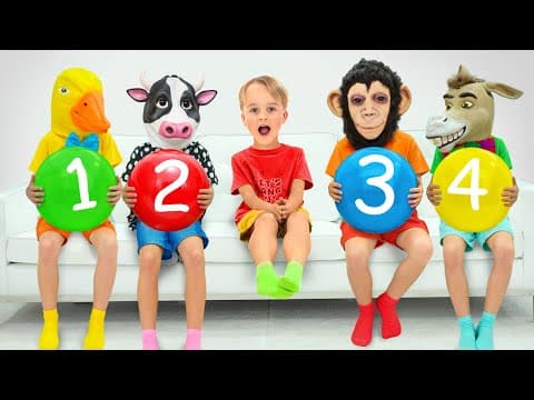 Five Little Mikes play hide and seek with Uncle